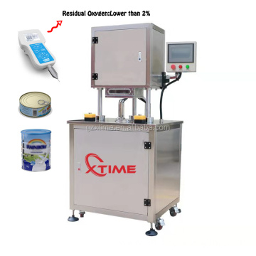 Automatic vacuum nitrogen filling tin can sealing machine